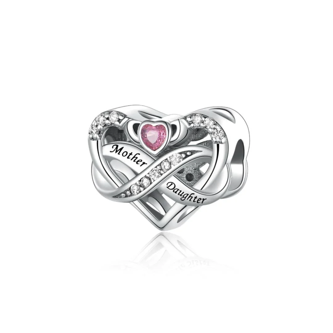 Mother Daughter Heart Infinity Charm