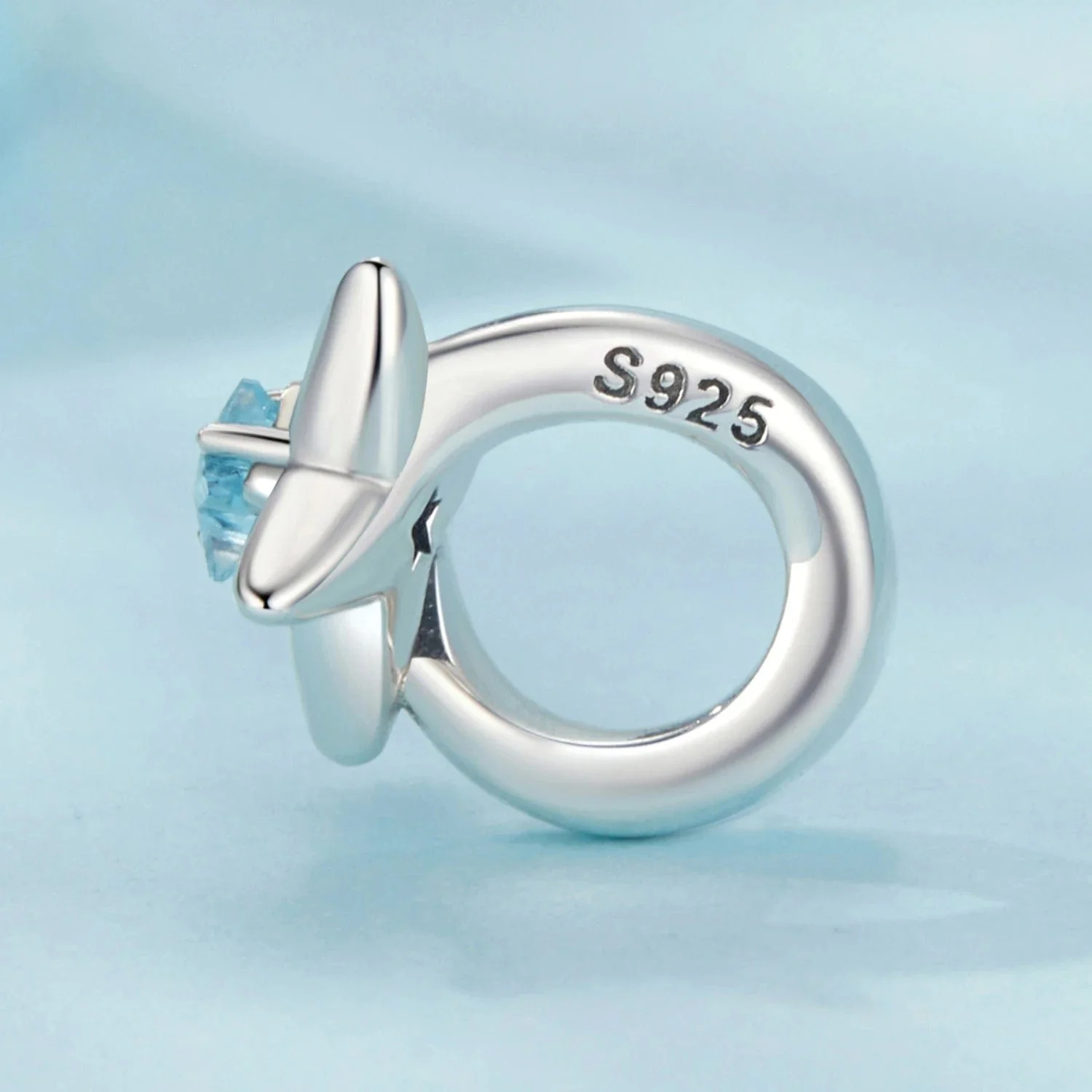 Airplane & Blue Star Crystal Charm