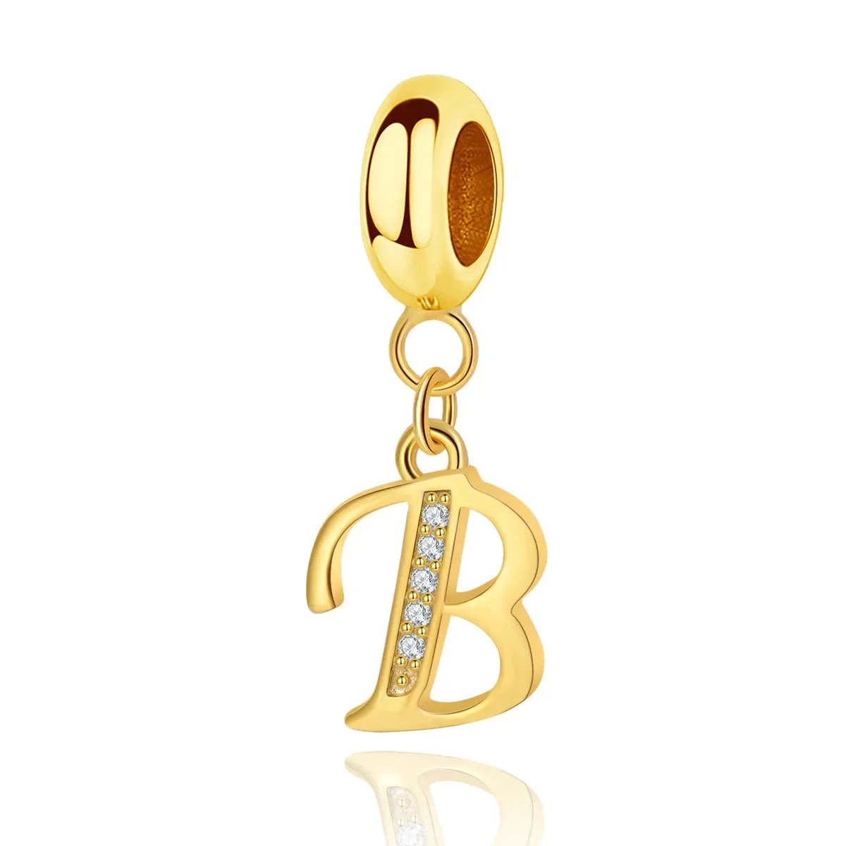 Gold Initial Letter A~Z Alphabet Dangle Charms