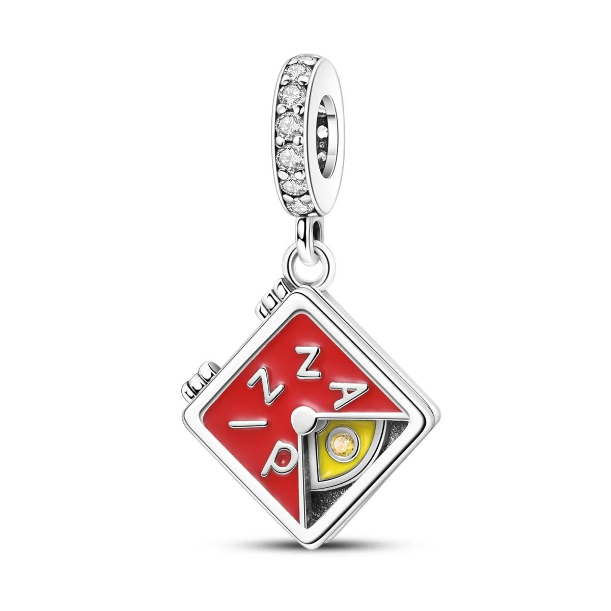 Pizza Box with Slice Dangle Charm