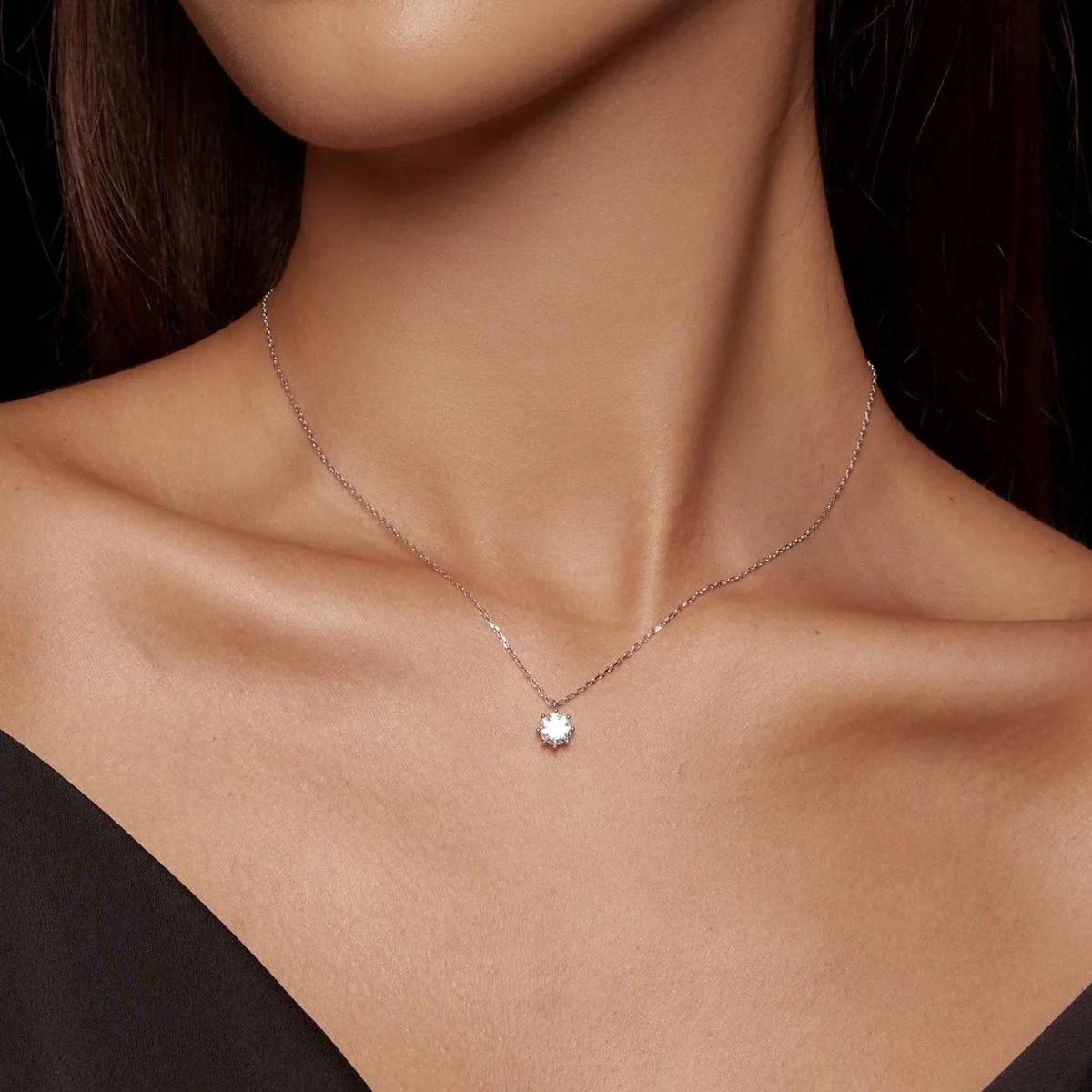 Pangama Moissanite Solitaire Necklace