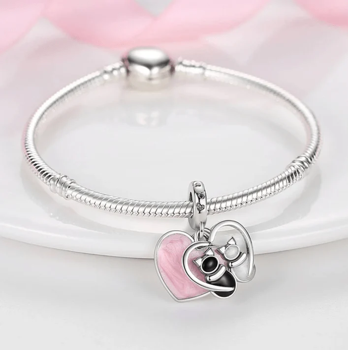Cats & Hearts Dangle Charm