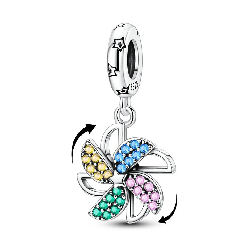 Rotating Colorful Windmill Dangle Charm