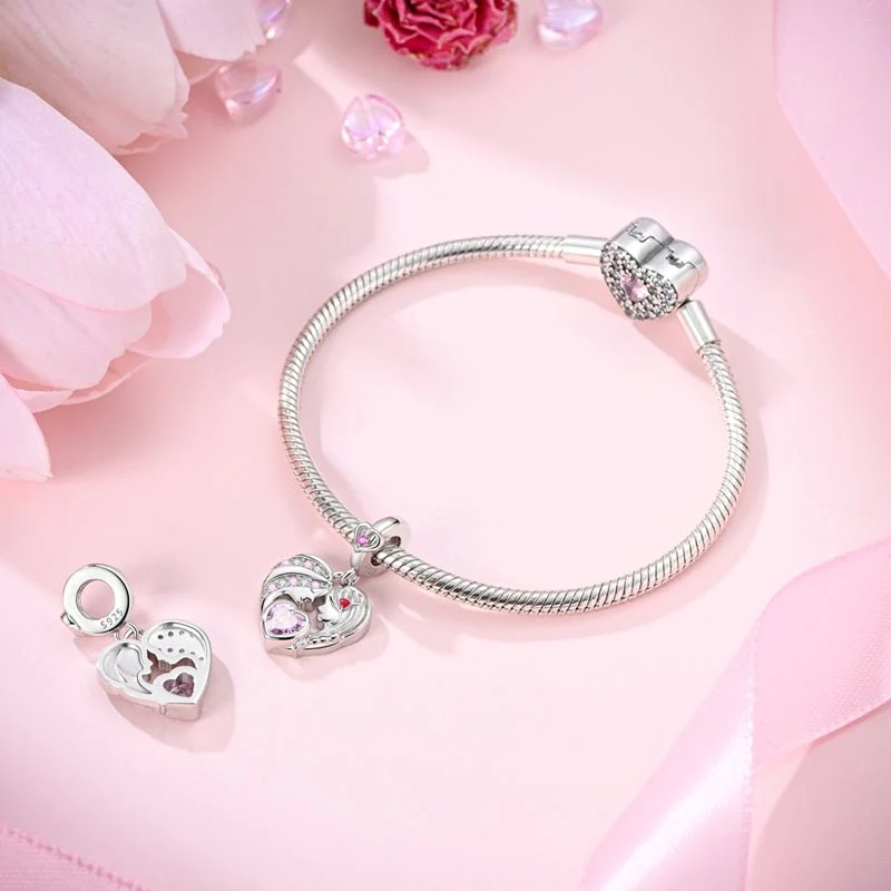 Mother & Daughter Heart Dangle Charm