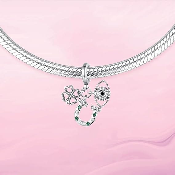 Lucky Four Leaf Clover Dangle Charm