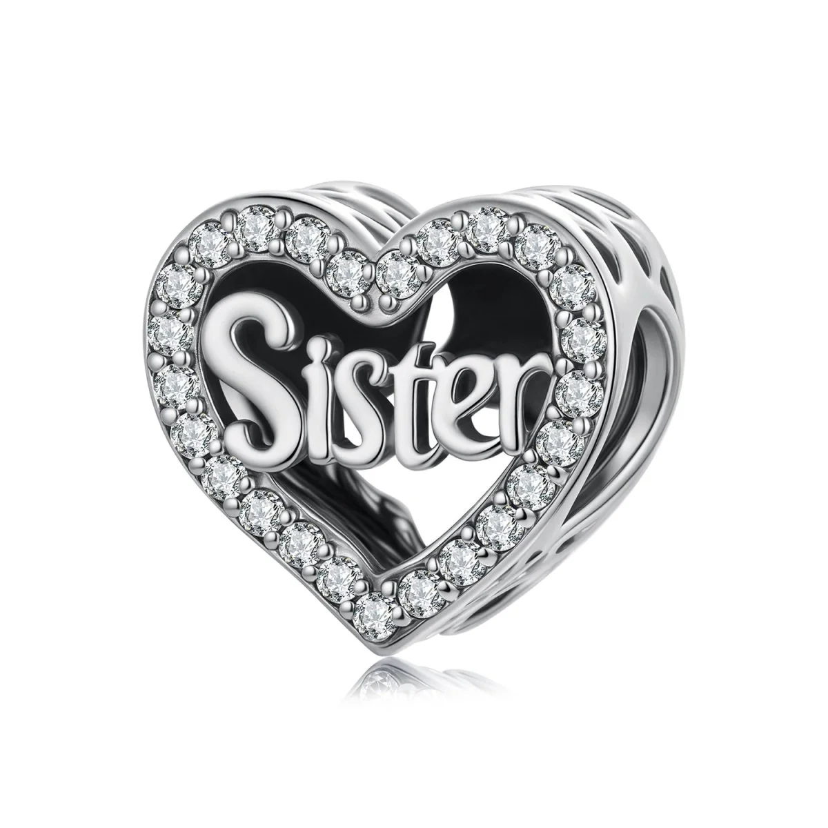 Love You Sister Heart Charm