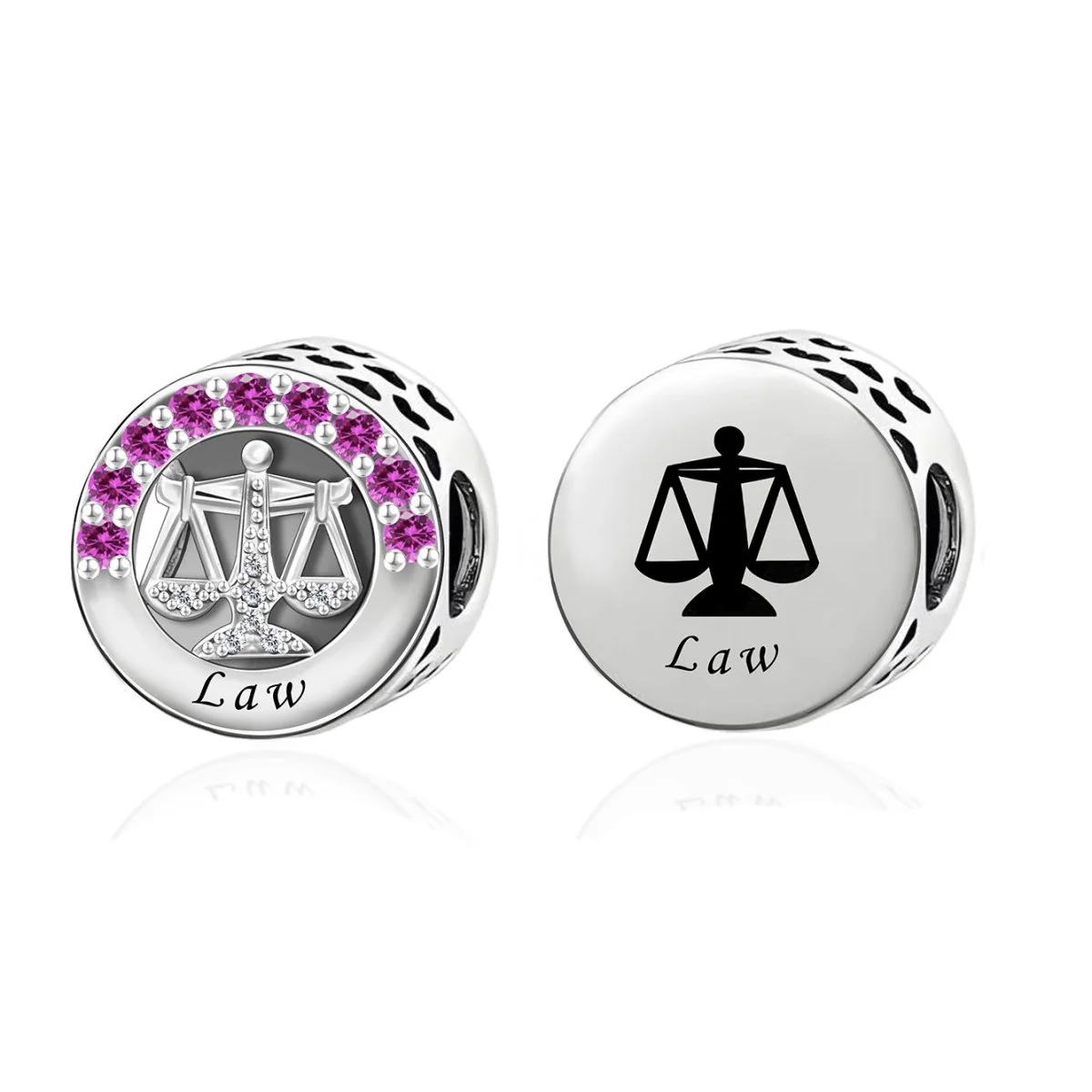 Law Symbol with Red Crystal Charm