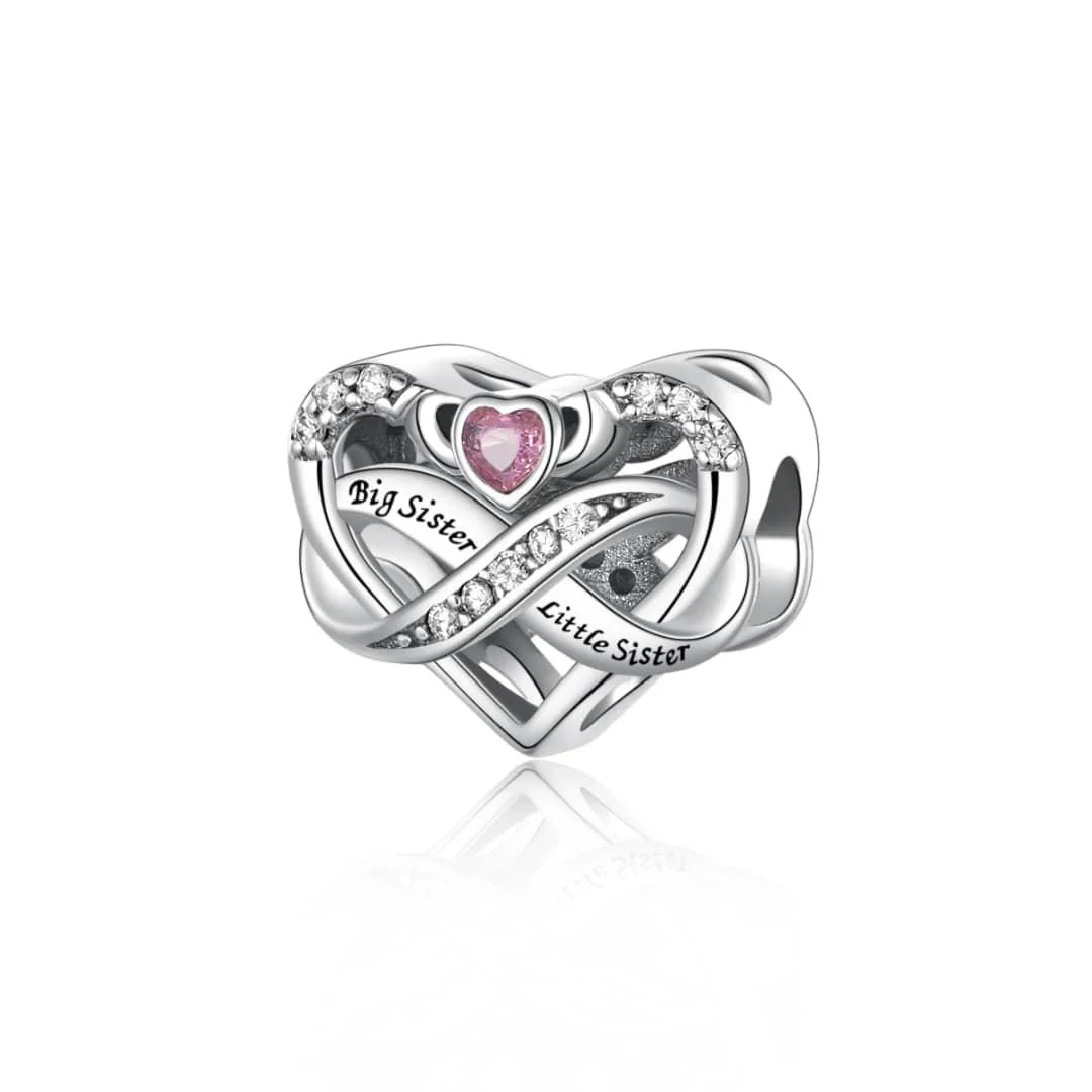Big Sister Little Sister Heart Infinity Charm