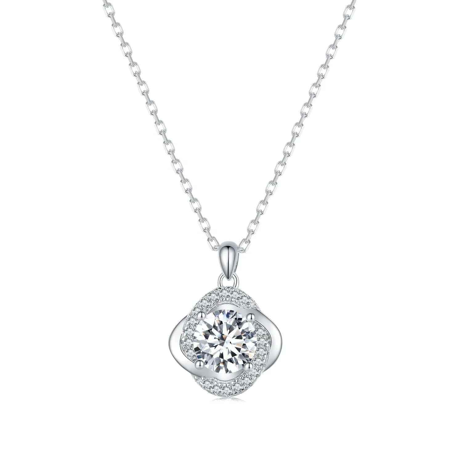 Pangama Moissanite Halo Necklace