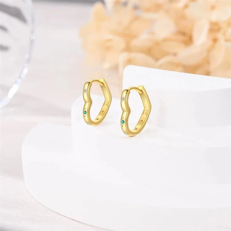 Gold Heart Hoop Earrings