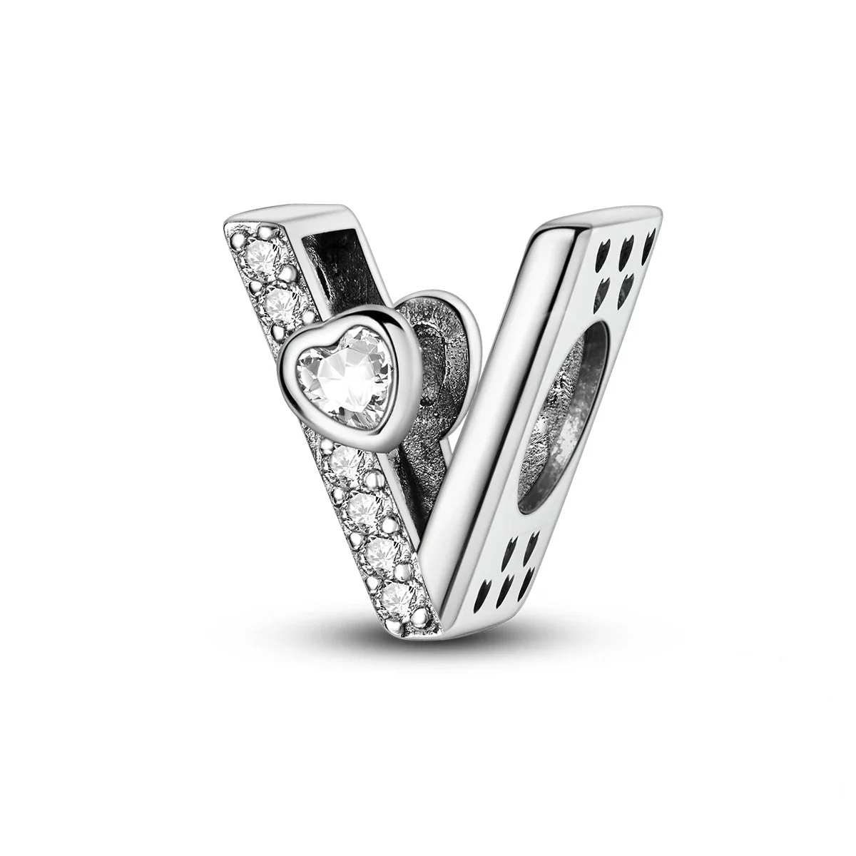 Sparkling Heart Letter A~Z Alphabet Charm