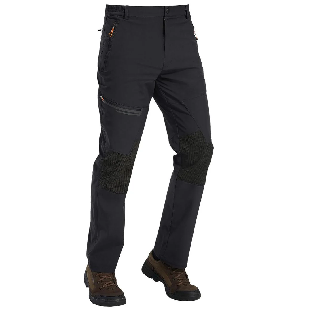 Men's Hiking Fleece Lined Reinforced Knees Softshell Pants