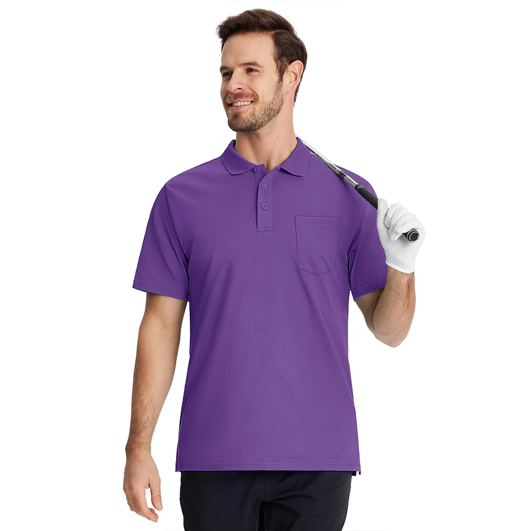 Men's Moisture Wicking Golf Polo Shirts with Pocket