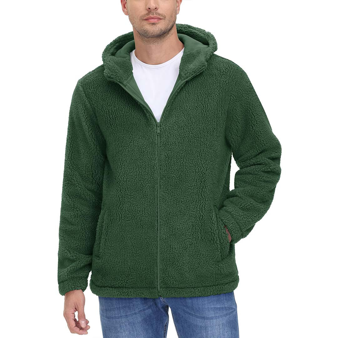 Men's Fleece Hoodies Sherpa Jackets Winter Thermal Coats