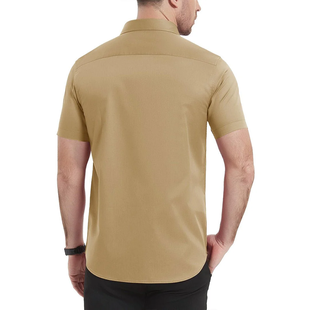 Men's Summer Casual Regular Fit Button Down Short Sleeve T-shirt