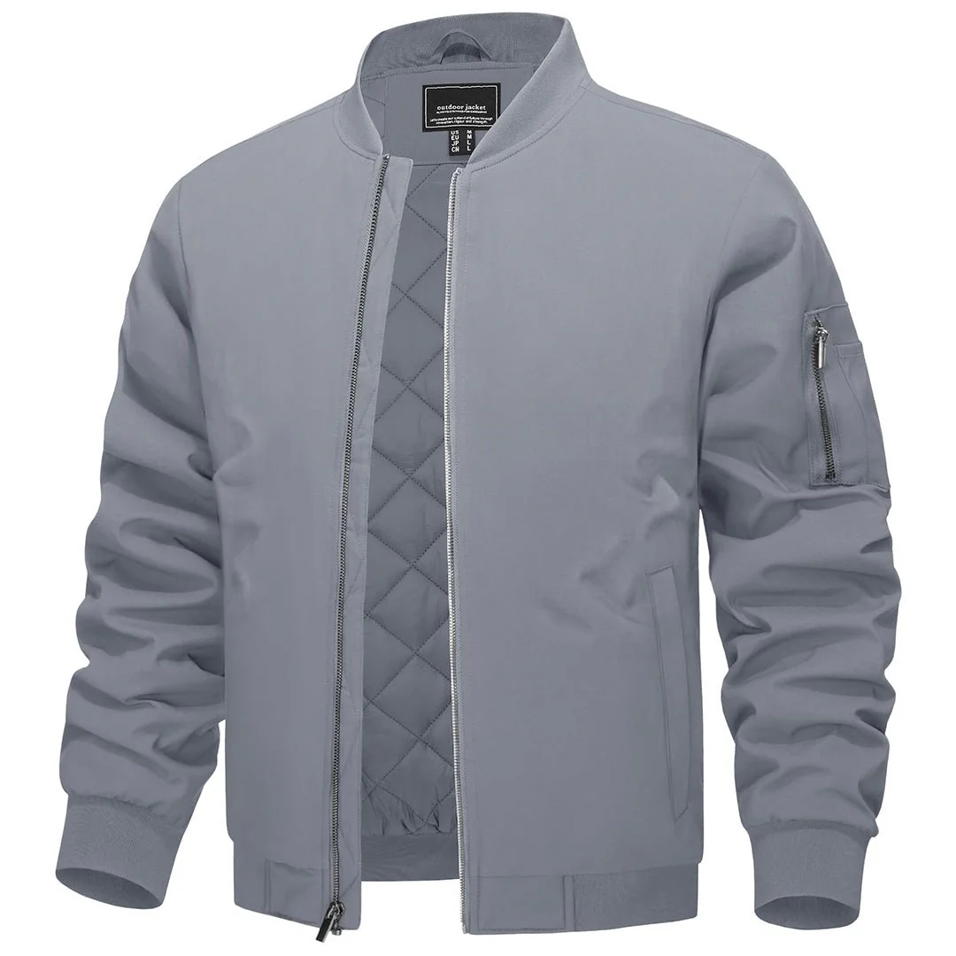 Men's Thermal Quilted Water Resistant Bomber Jacket