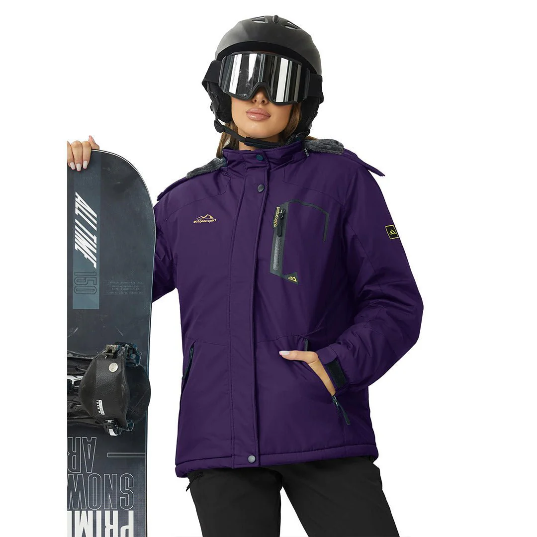 Women's Winter Jacket Waterproof Hooded Fleece Lined Warm Coat Windbreaker
