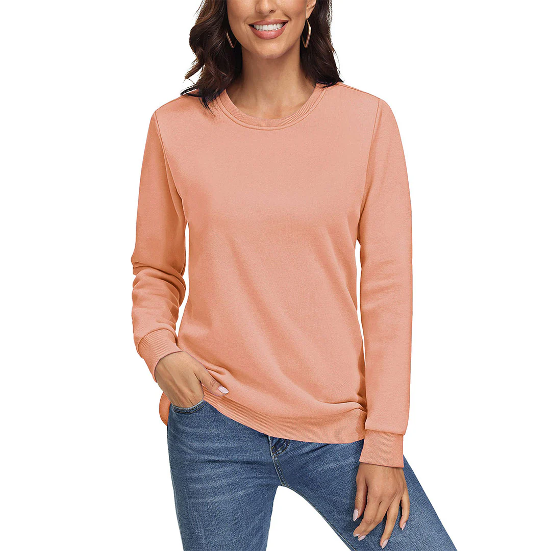 Women's Fleece-Lined Crewneck Casual Sweatshirts