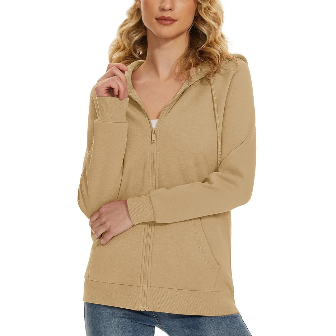 Women's Casual Lightweight  Fleece Hoodies Sportswear Jacket