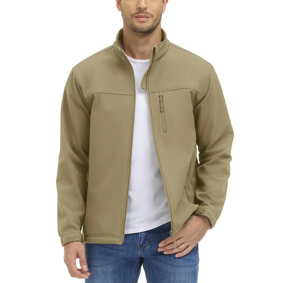 Men's Softshell Fleece Lined Water Resistant Outdoor Tactical Jackets