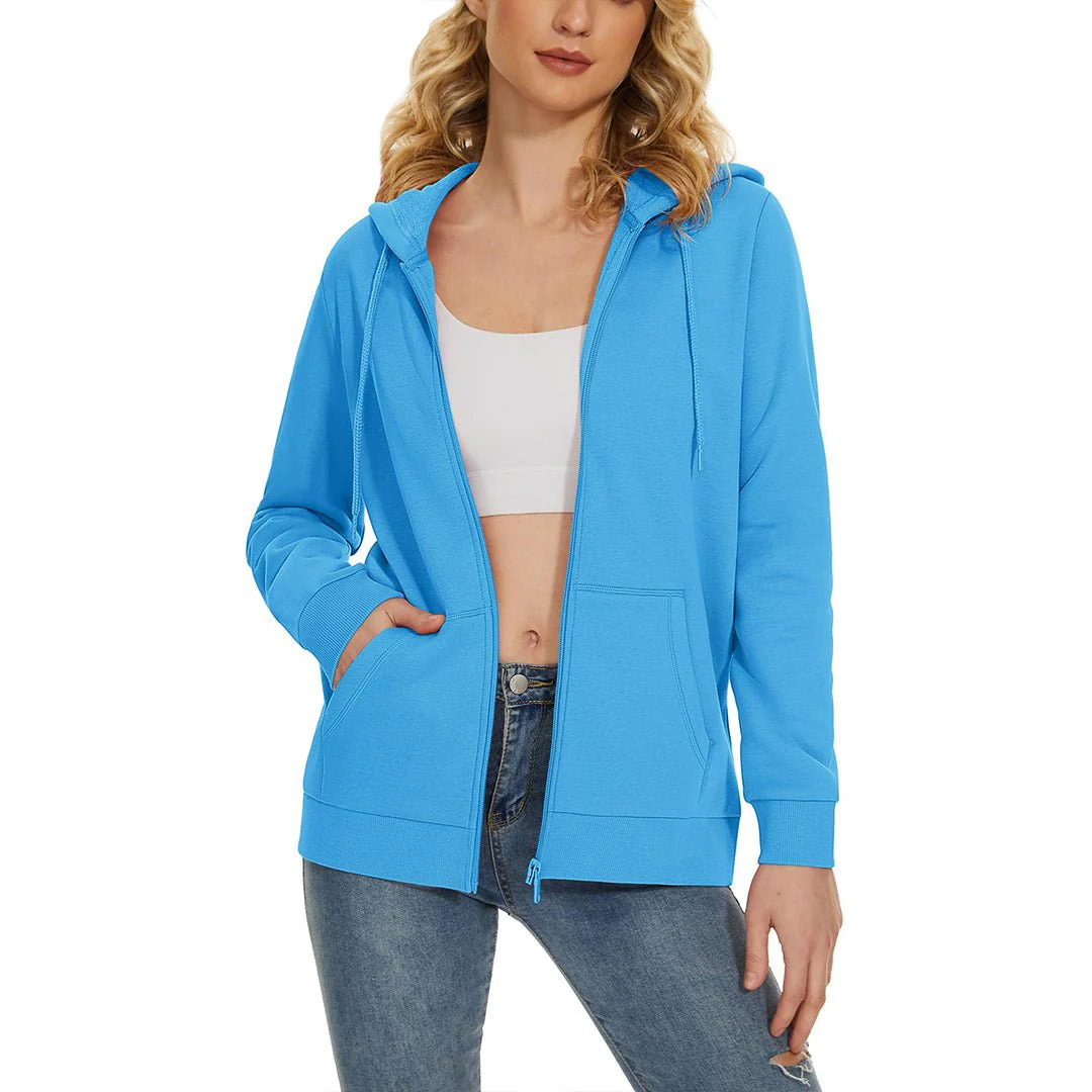 Women's Casual Lightweight  Fleece Hoodies Sportswear Jacket