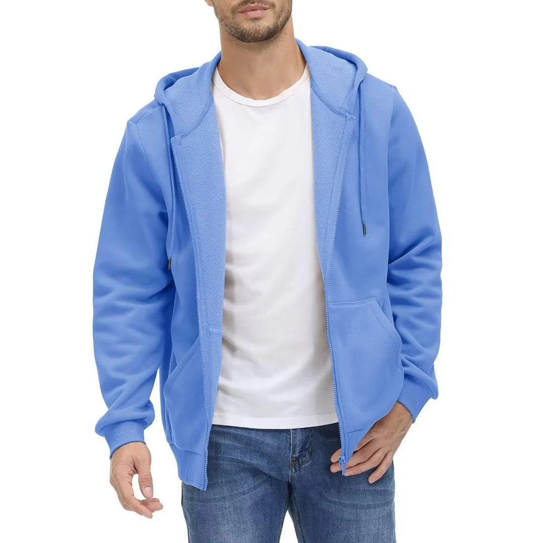 Men's Full Zip-Up Casual Active Hoodie