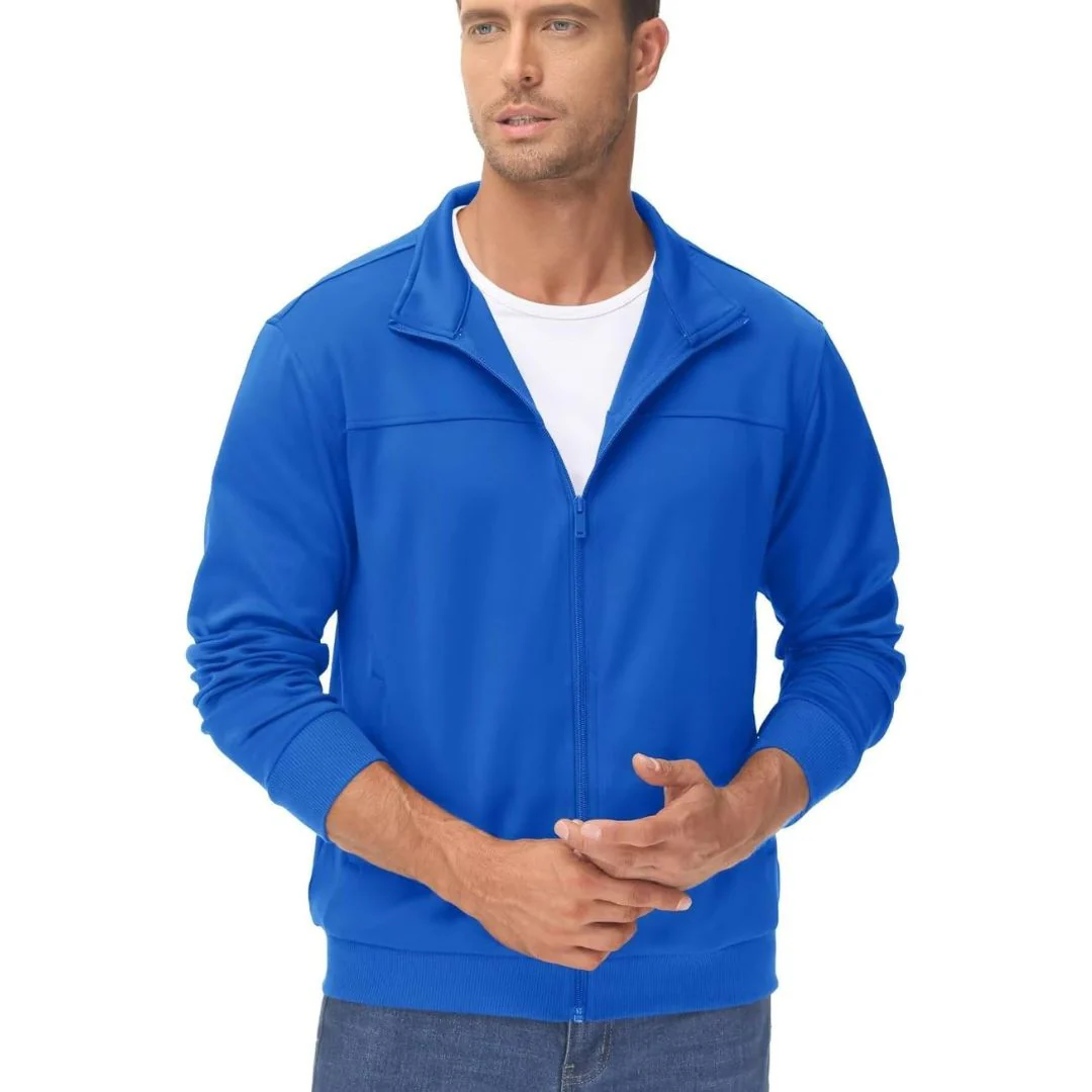 Men's Track Lightweight Full Zip Up Stand Collar Jacket