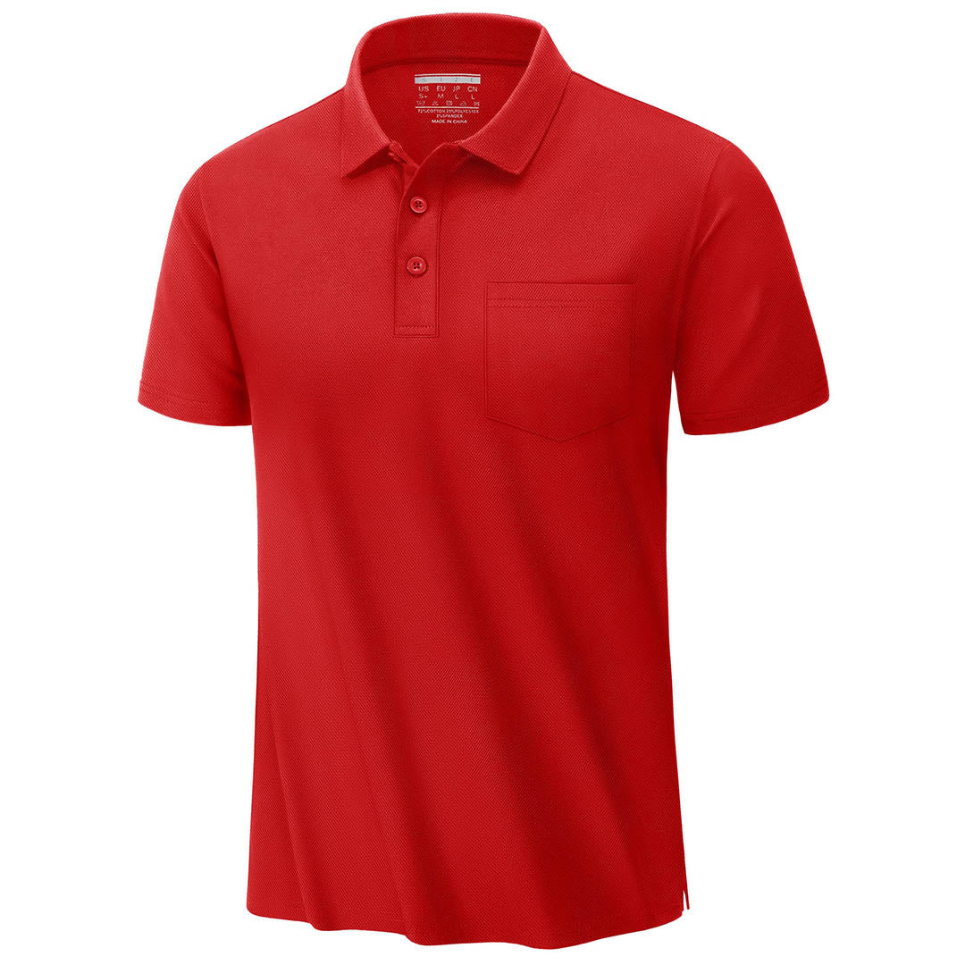Men's Moisture Wicking Golf Polo Shirts with Pocket