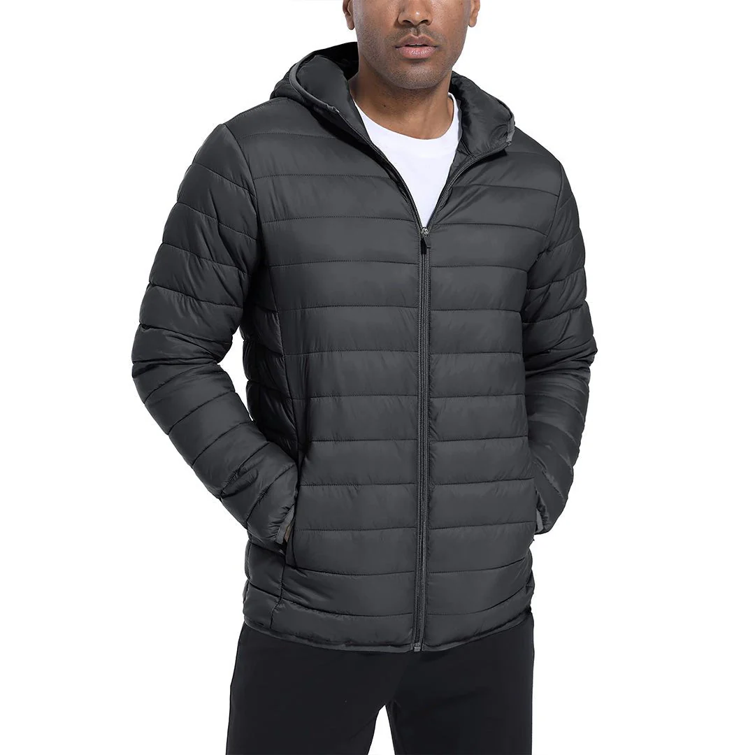 Men's Hooded Puffer Water-Repellent Down Alternative Jacket