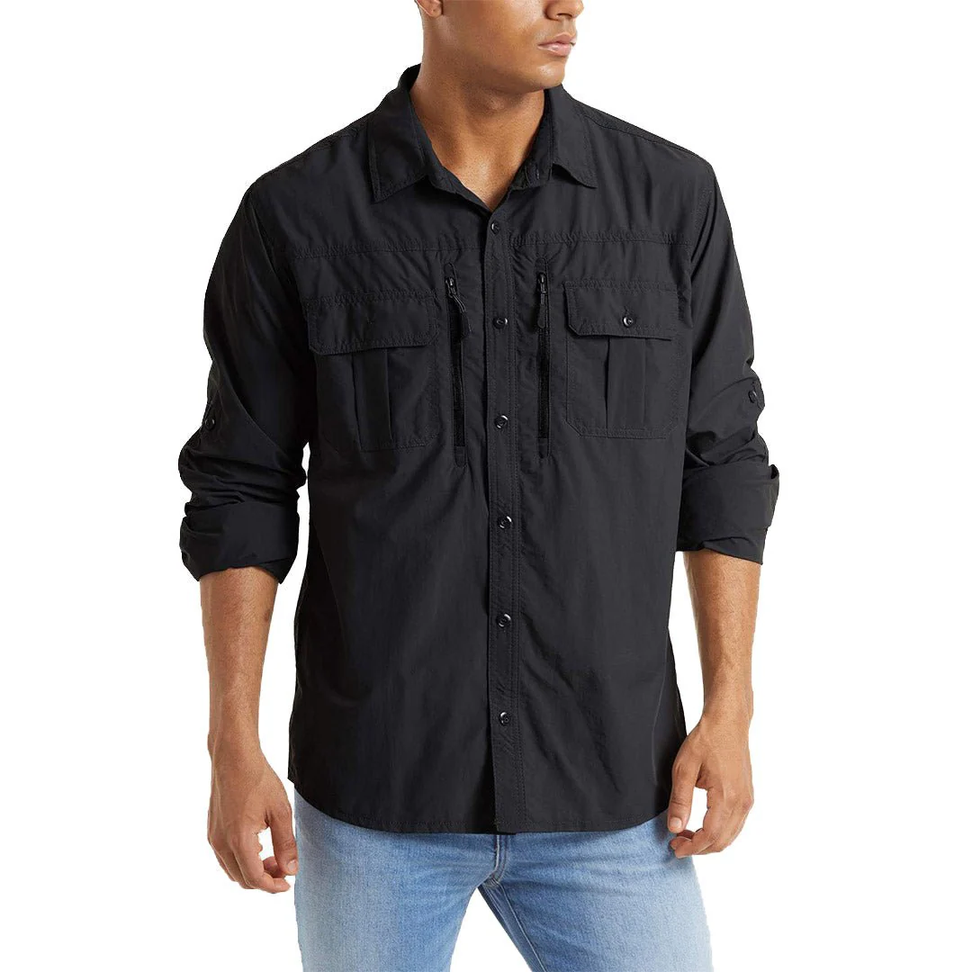 Men's Tactical Sun Protective Button-Down Long Sleeve Shirt