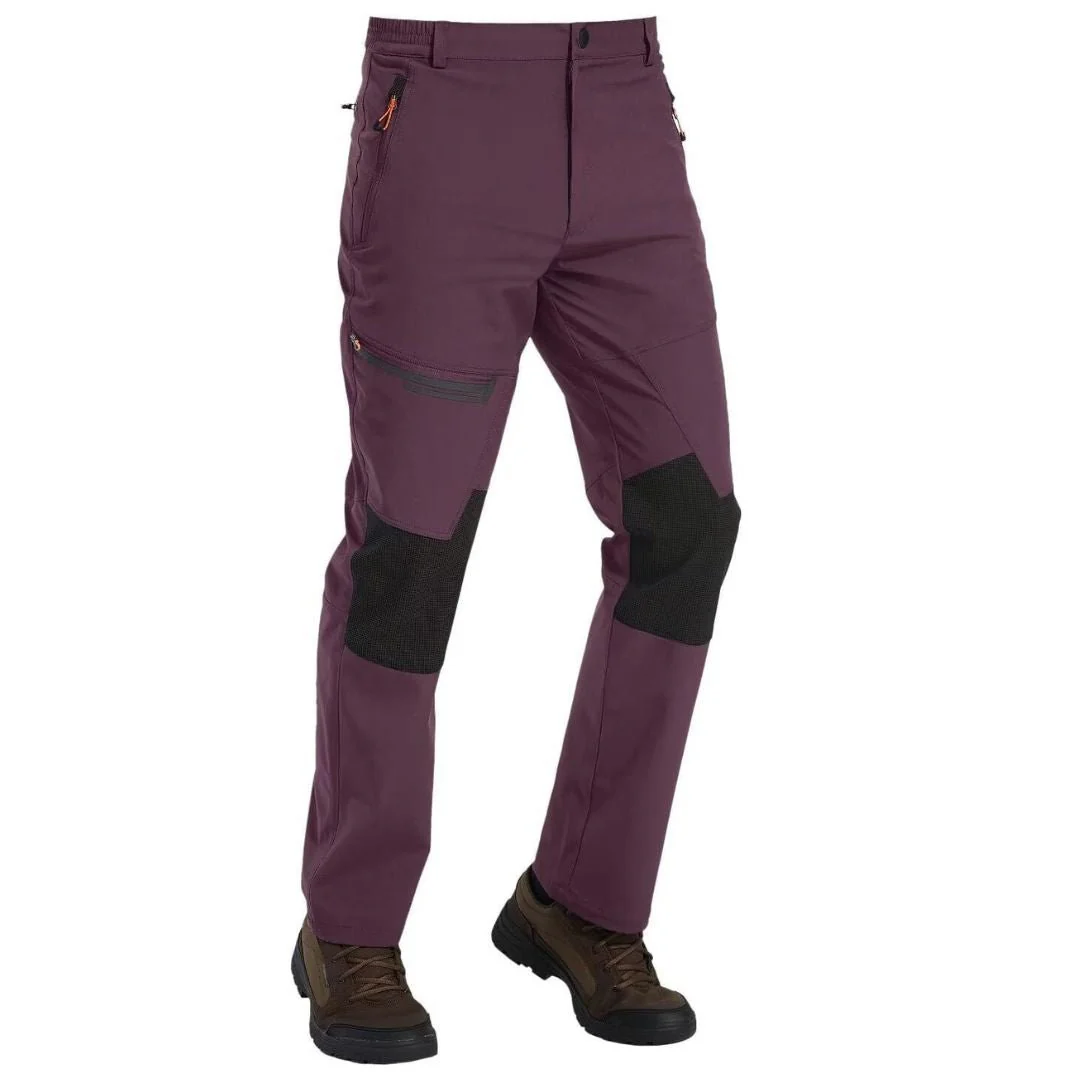 Men's Hiking Fleece Lined Reinforced Knees Softshell Pants