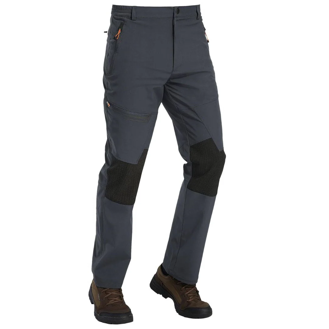 Men's Hiking Fleece Lined Reinforced Knees Softshell Pants