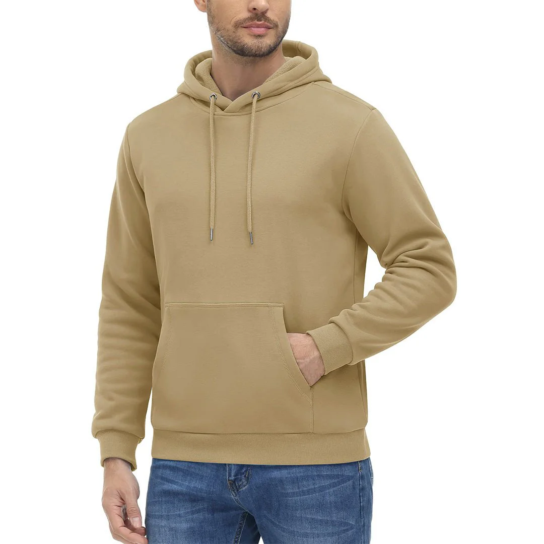 Men's Pullover Fleece Zip Up Hoodie Cotton Casual Lightweight Sweatshirt
