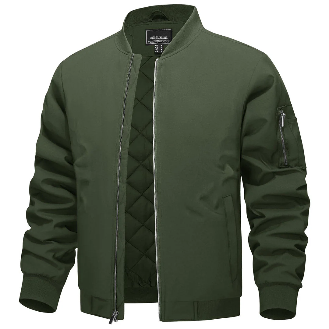 Men's Thermal Quilted Water Resistant Bomber Jacket