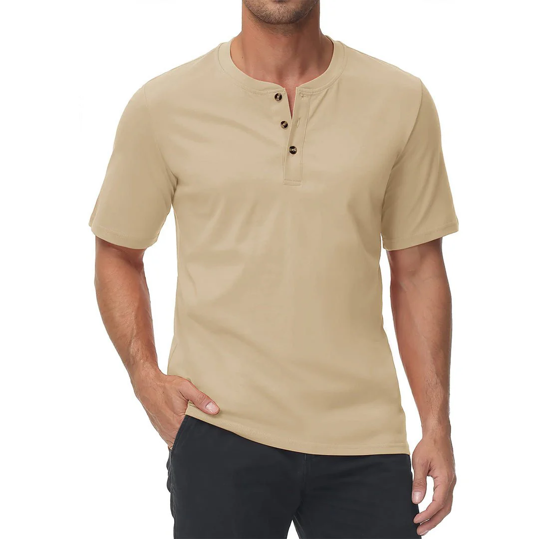 Men's Casual Cotton Henley Shirts