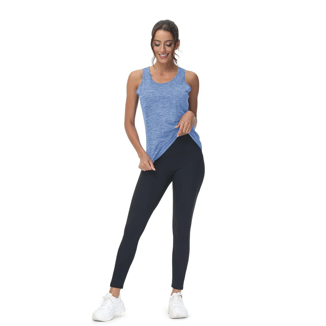 Women's Lightweight Athletic Yoga Crewneck Tank Tops