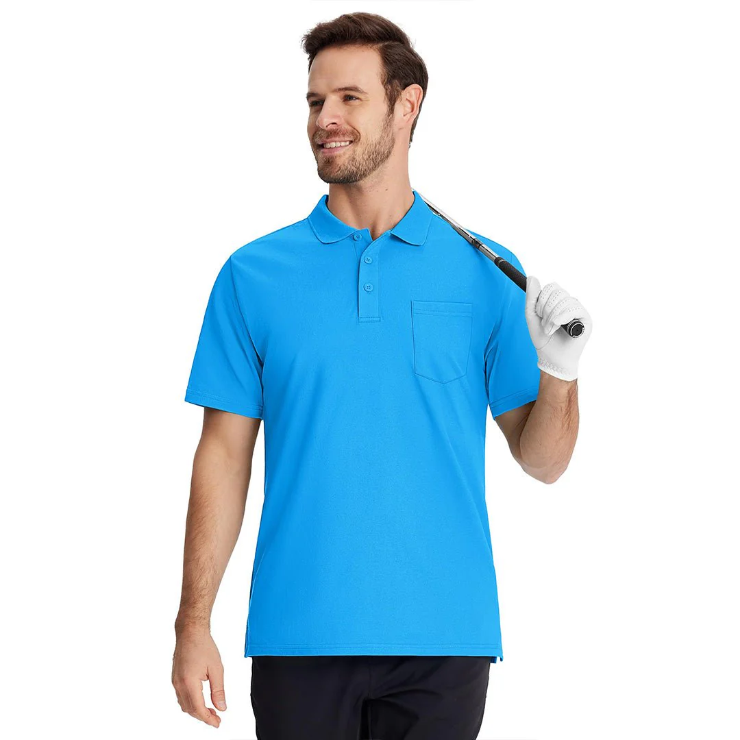 Men's Moisture Wicking Golf Polo Shirts with Pocket