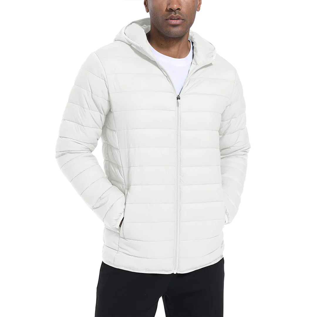 Men's Hooded Puffer Water-Repellent Down Alternative Jacket