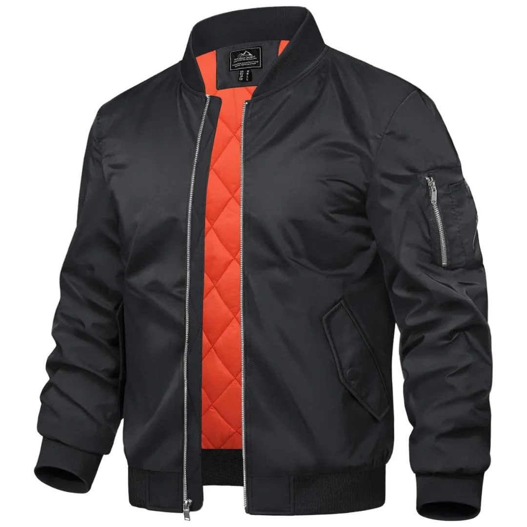 Men's Bomber Jacket Windbreaker Thermal Warm Winter Padded Coats