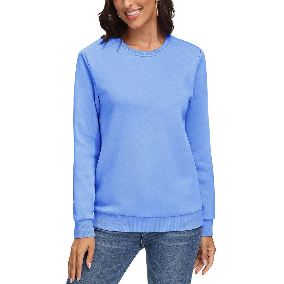 Women's Fleece-Lined Crewneck Casual Sweatshirts