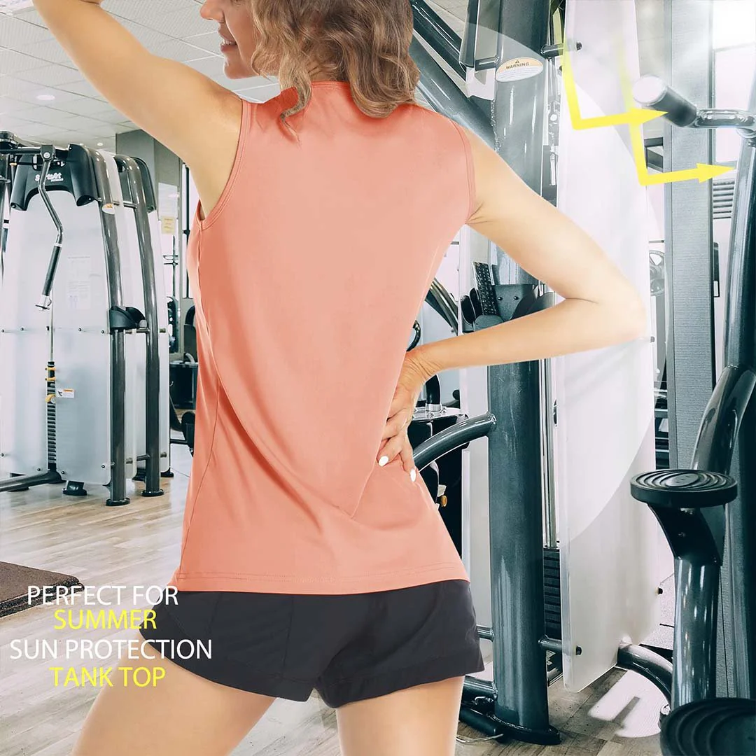Women's Quick Dry Sun Protection UPF 80+ Running Yoga Tank Tops