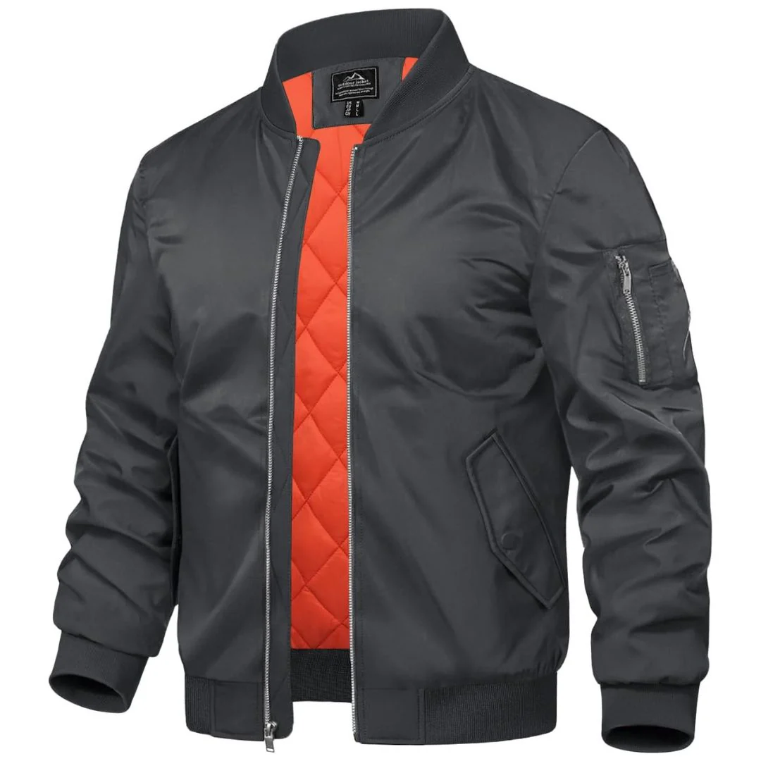 Men's Bomber Jacket Windbreaker Thermal Warm Winter Padded Coats