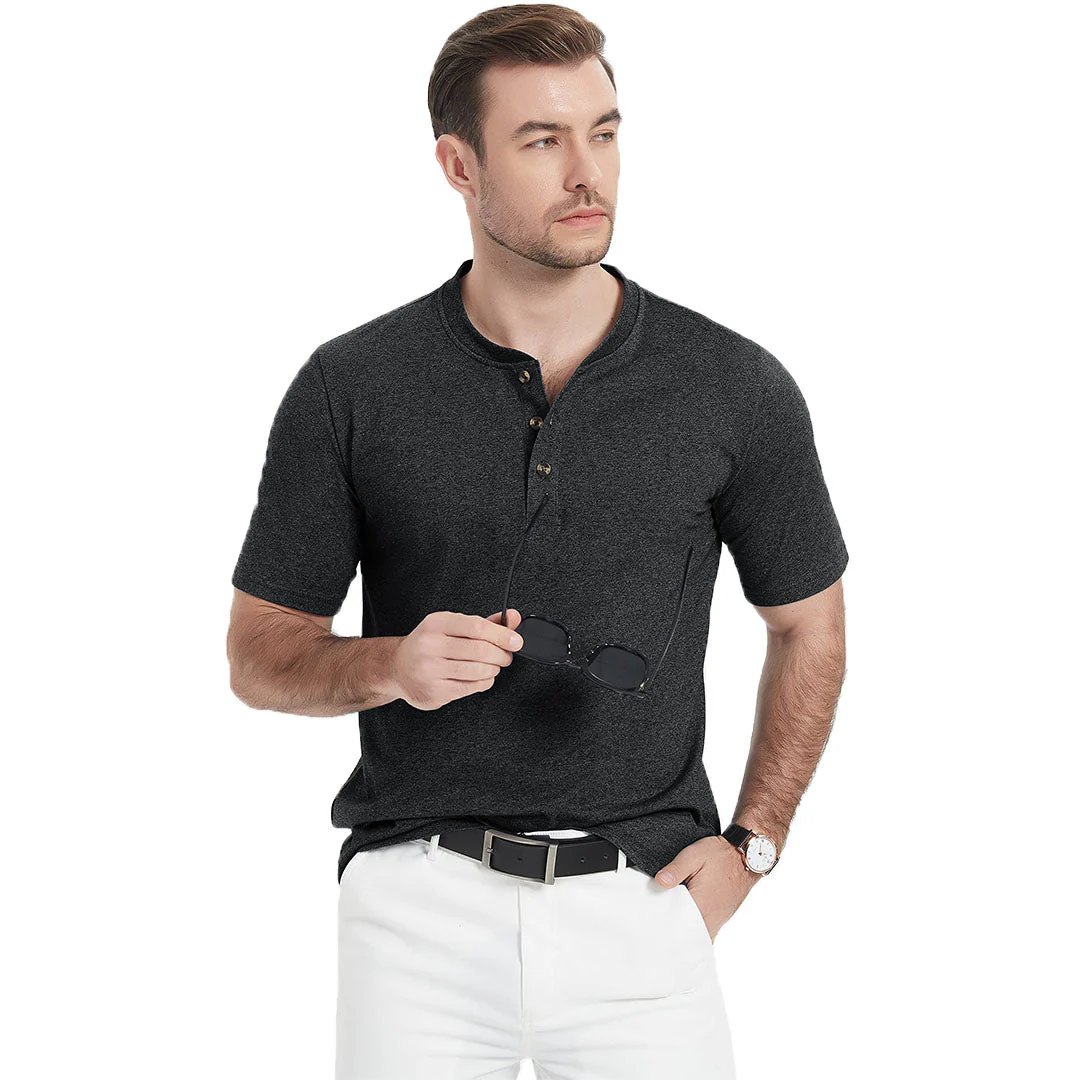 Men's Casual Cotton Henley Shirts
