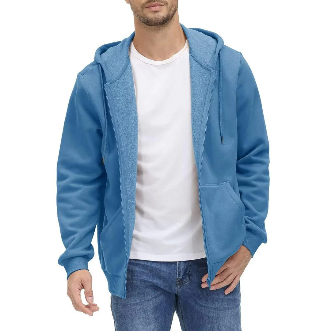 Men's Full Zip-Up Casual Active Hoodie