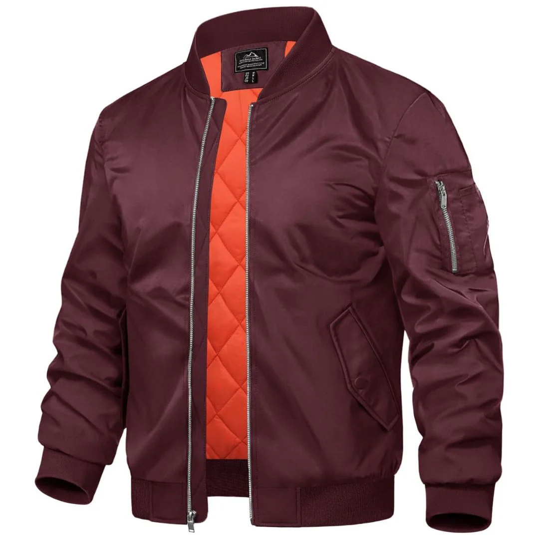Men's Bomber Jacket Windbreaker Thermal Warm Winter Padded Coats