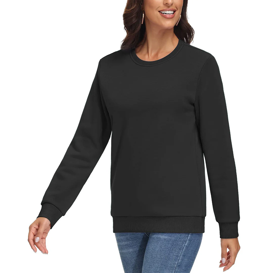 Women's Fleece-Lined Crewneck Casual Sweatshirts