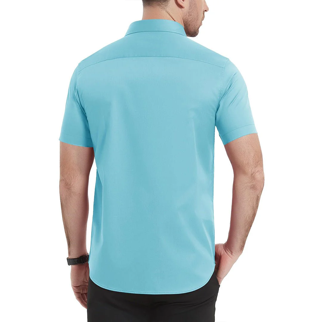 Men's Summer Casual Regular Fit Button Down Short Sleeve T-shirt