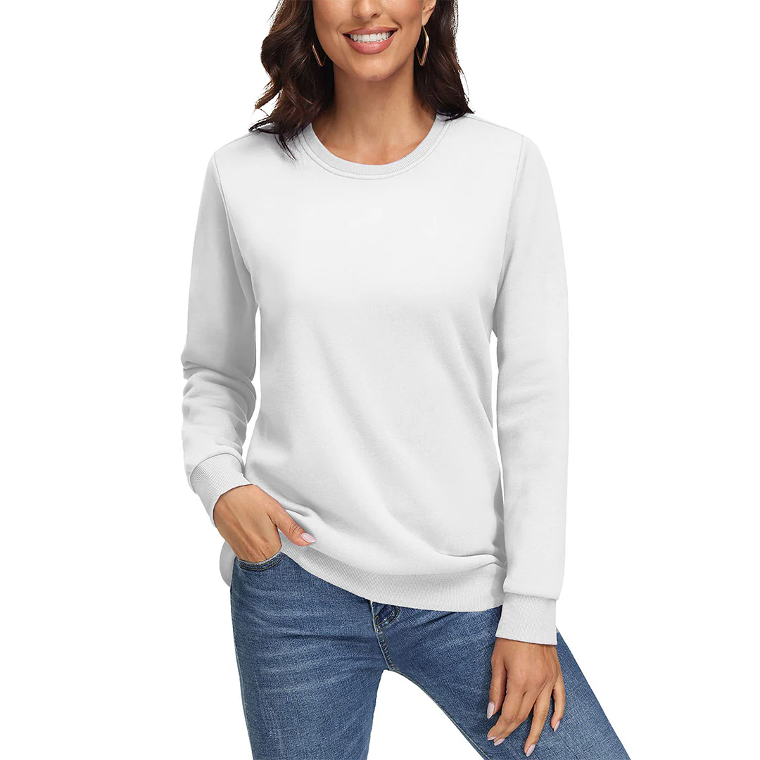 Women's Fleece-Lined Crewneck Casual Sweatshirts