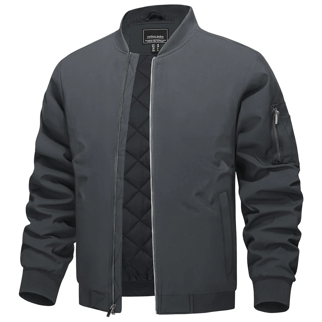 Men's Thermal Quilted Water Resistant Bomber Jacket