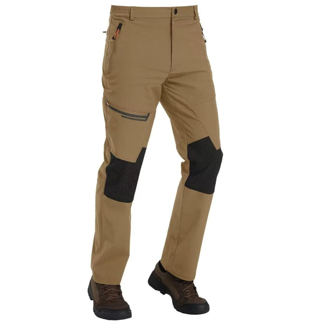 Men's Hiking Fleece Lined Reinforced Knees Softshell Pants